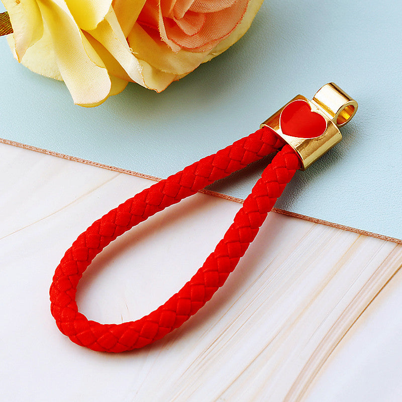 Wholesale Woven Rope Christmas Bell Inlaid with Diamond Metal Keychain